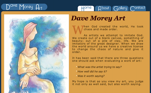 Dave Morey Art website preview